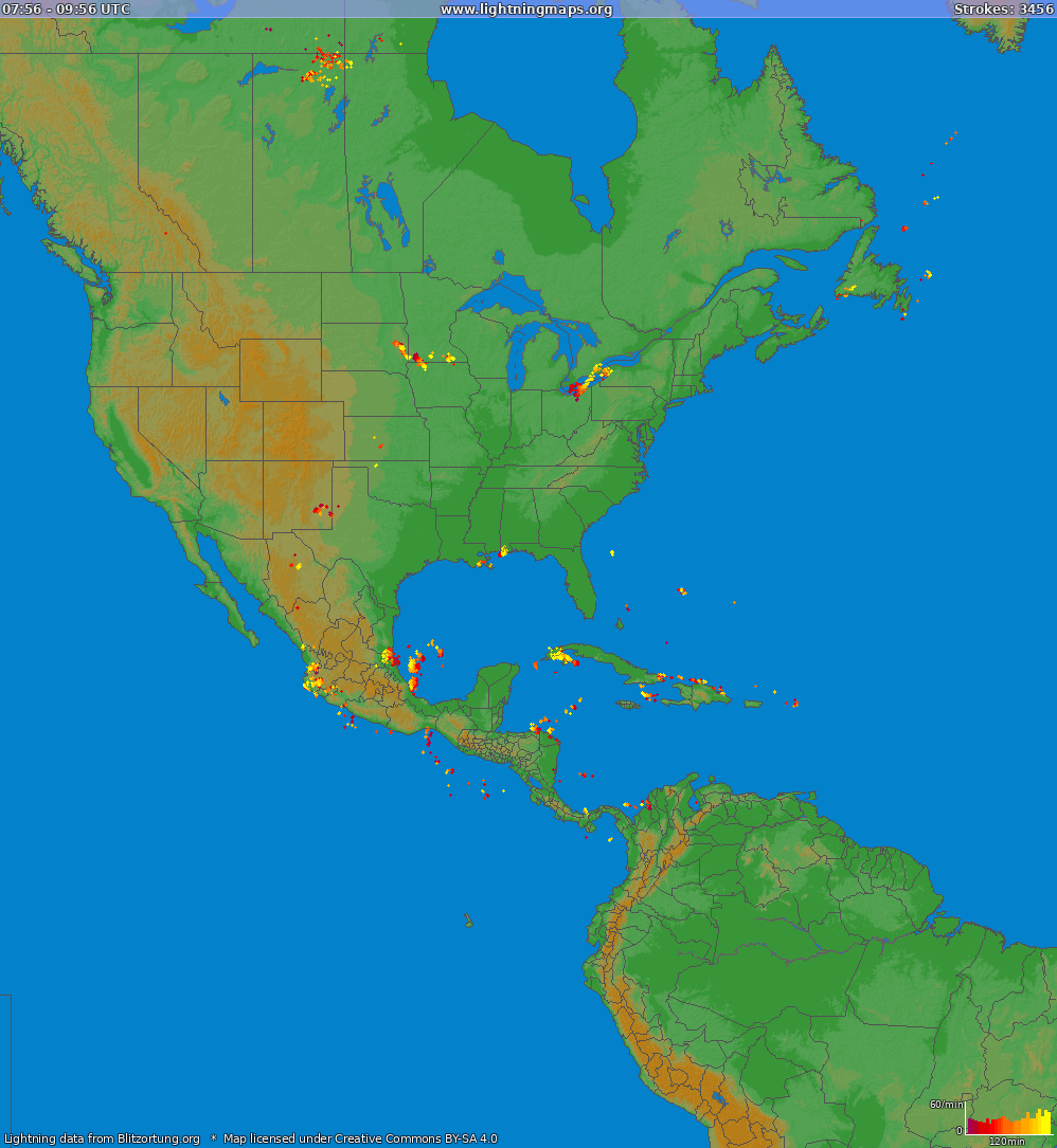 Poměr blesků (Stanice Buford) North America 2024 