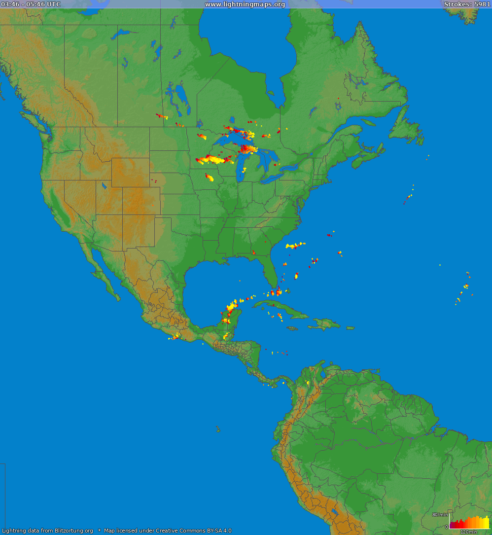 Poměr blesků (Stanice Hamburg-Neuenfelde) North America 2024 