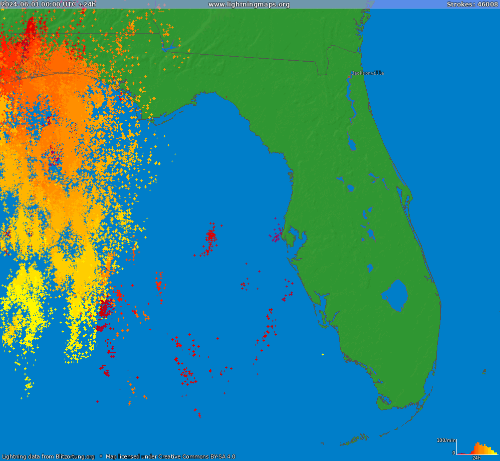 Blixtkarta Florida (Big) 2024-06-01