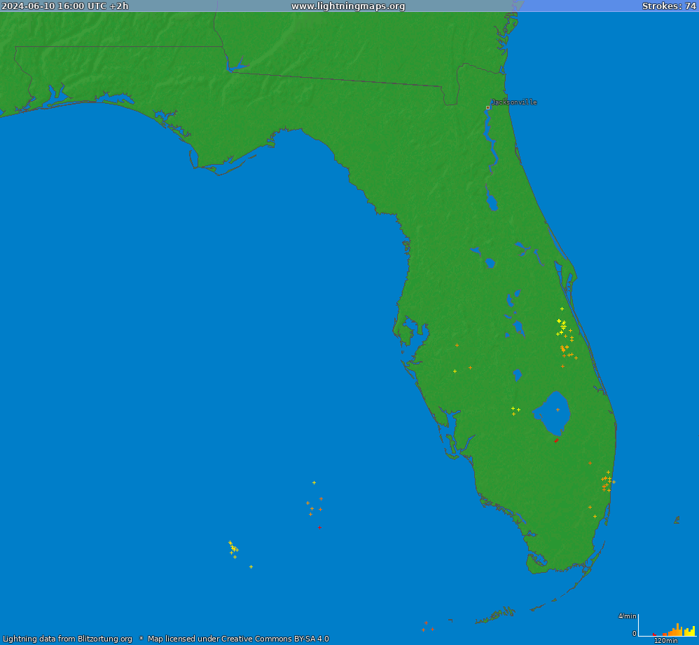 Lightning map Florida (Big) 2024-06-10 (Animation)