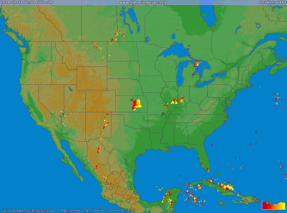 Carte de la foudre USA (Big) 21/09/2024 (Animation)