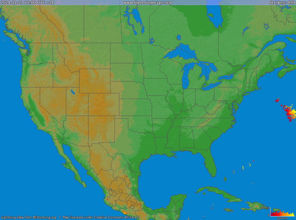 Lightning map USA (Big) 2024-11-22 (Animation)