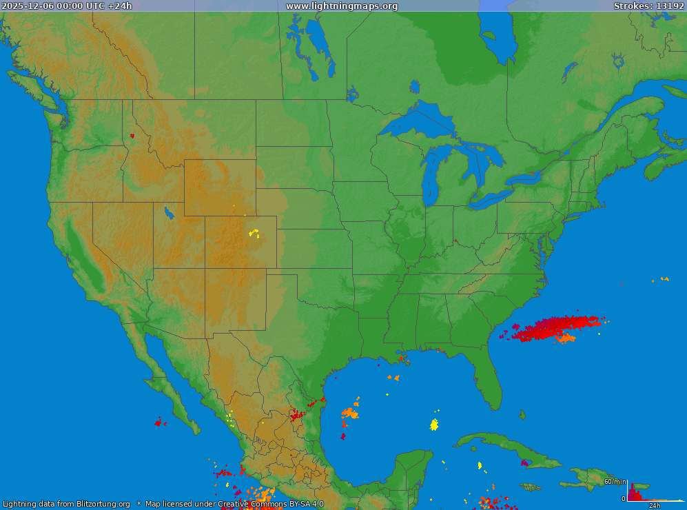 Lightning map USA (Big) 2025-12-06