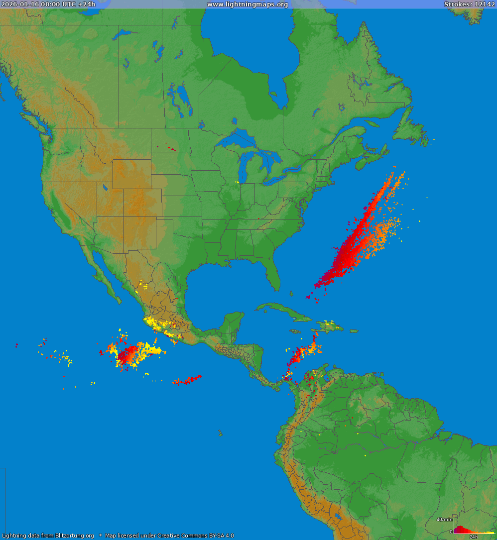 Blitzkarte Nordamerika 16.01.2026