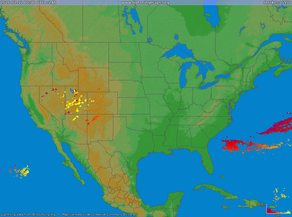 Lightning map USA (Big) 2026-02-12