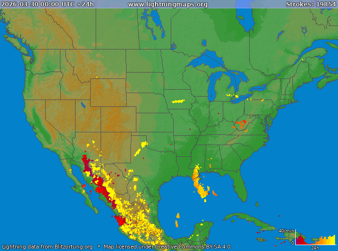 Lightning map USA 2026-03-30