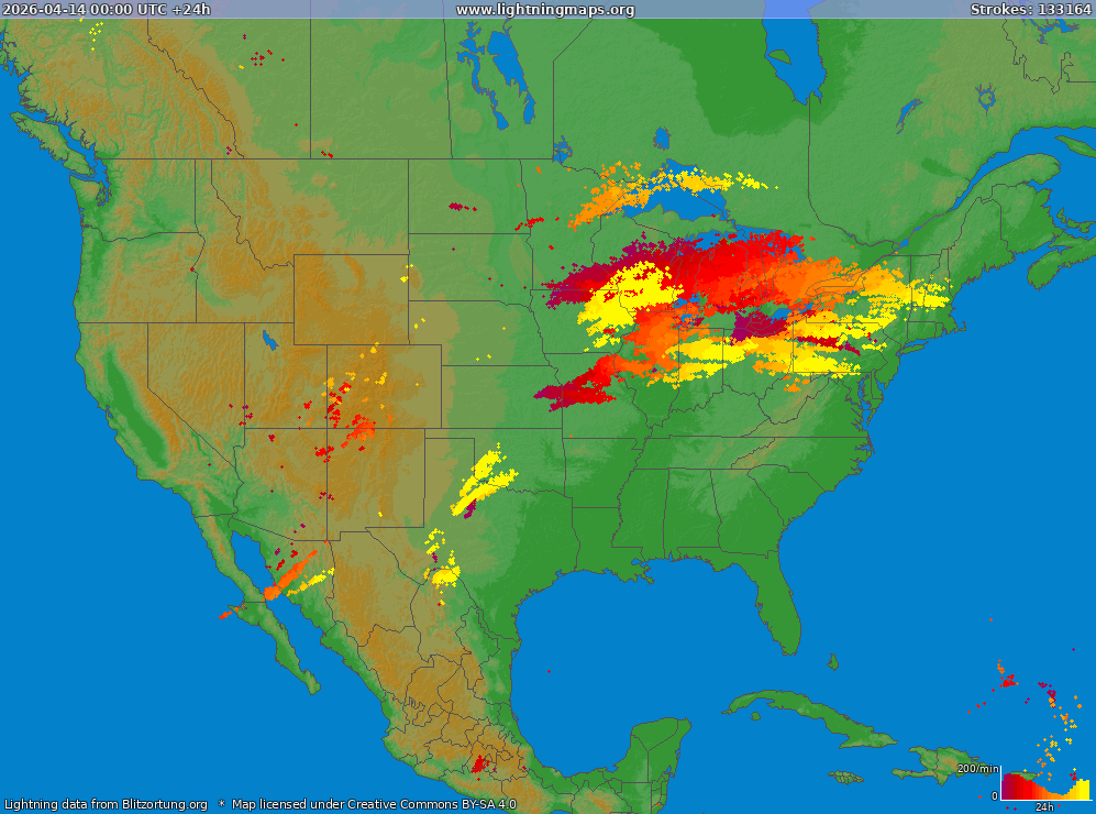 Lightning map USA (Big) 2026-04-14