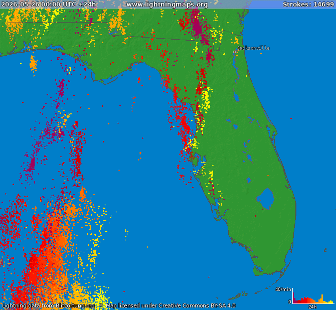 Lightning map Florida 2026-05-26
