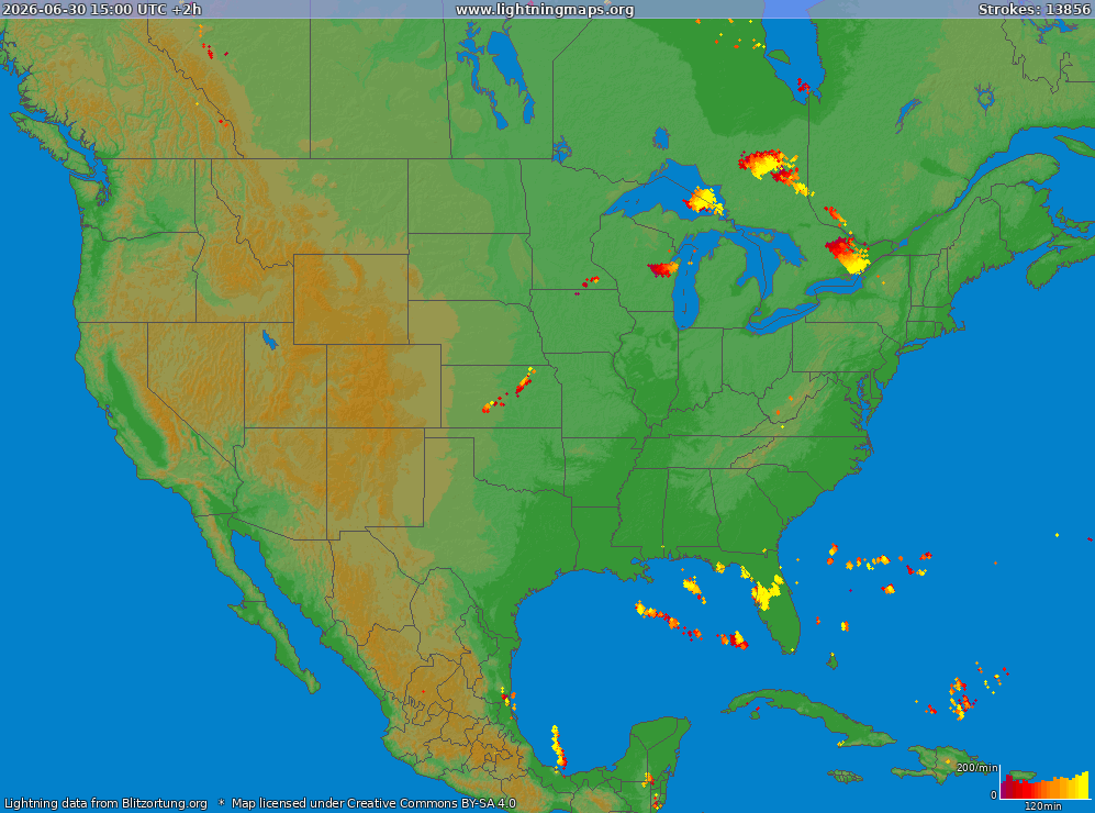Lightning map USA (Big) 2026-06-30 (Animation)