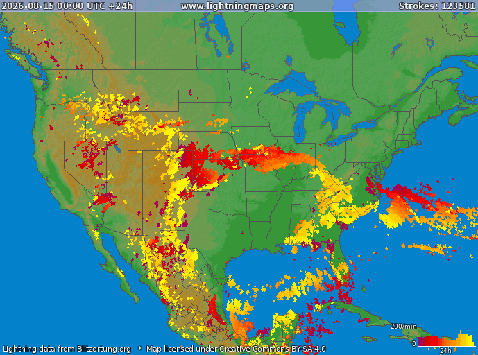 Lightning map USA 2026-08-15