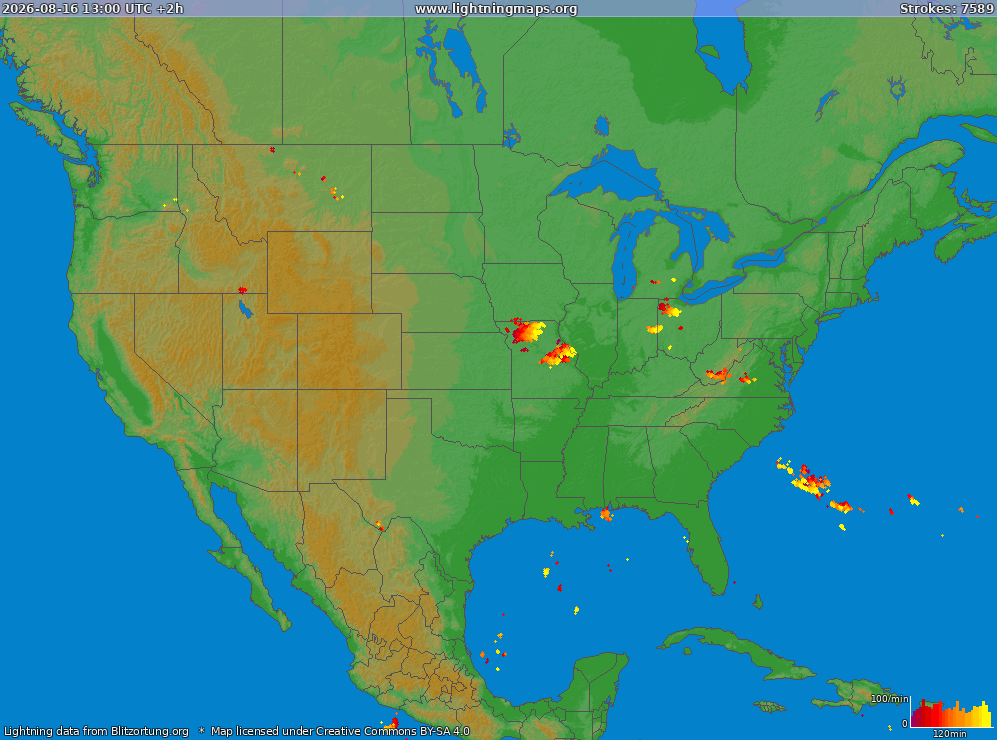 Lightning map USA (Big) 2026-08-16 (Animation)