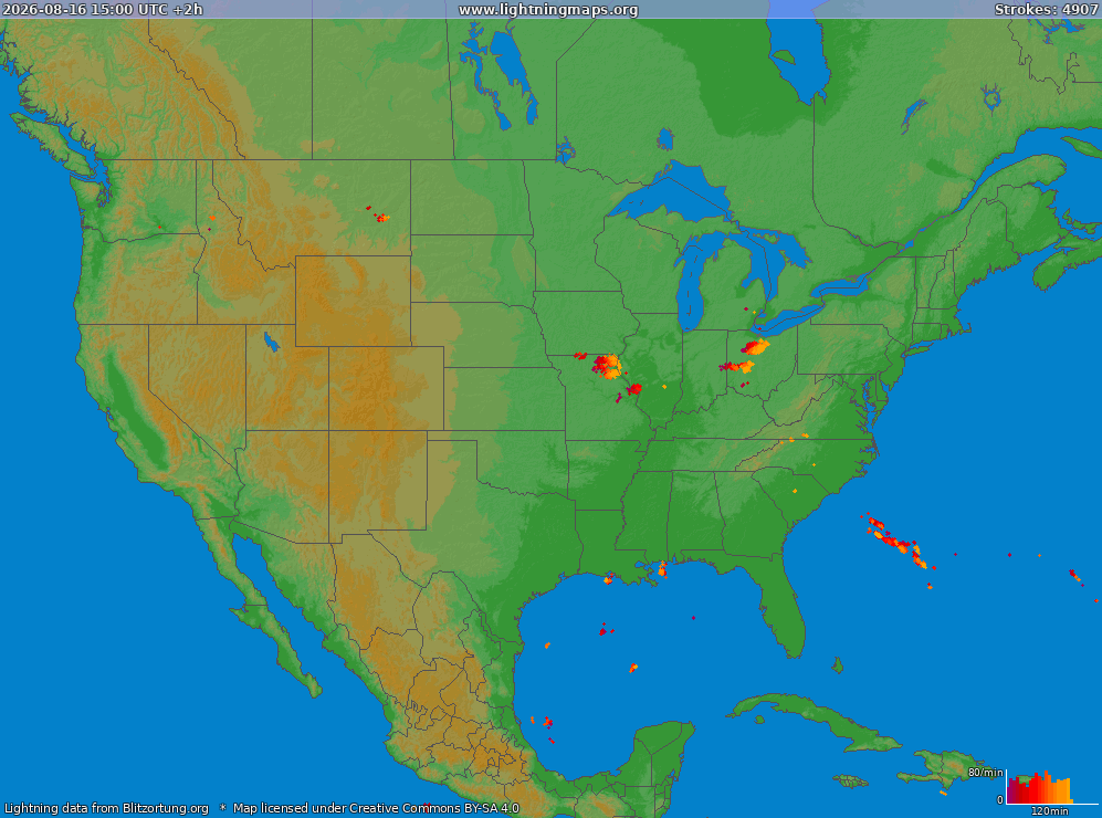 Lightning map USA (Big) 2026-08-16 (Animation)