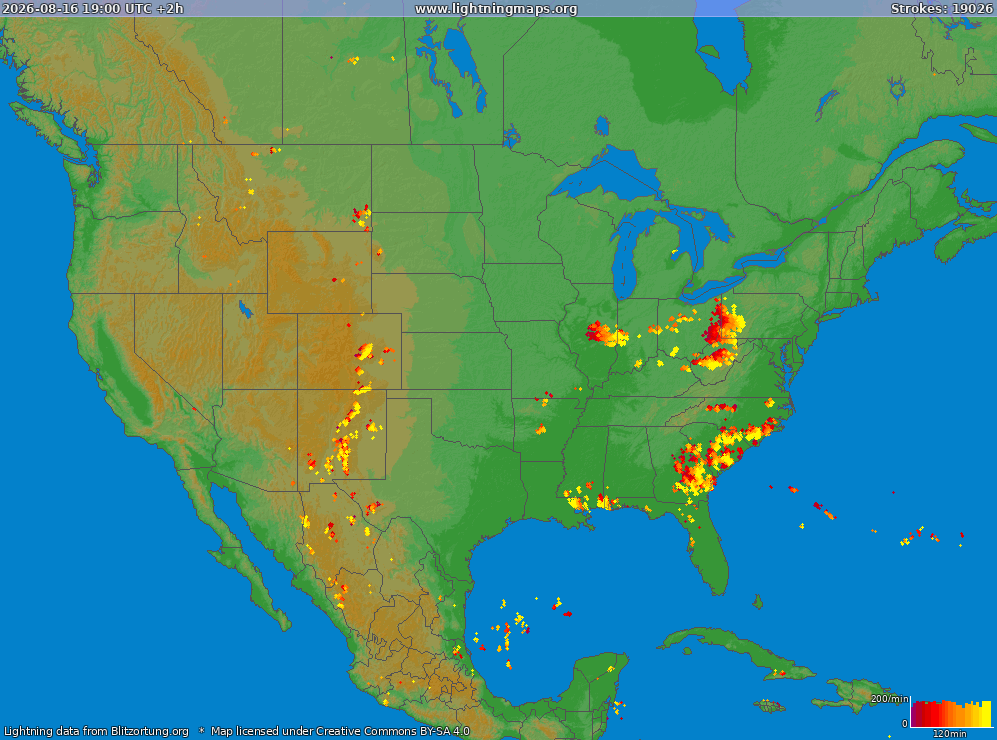 Lightning map USA (Big) 2026-08-16 (Animation)