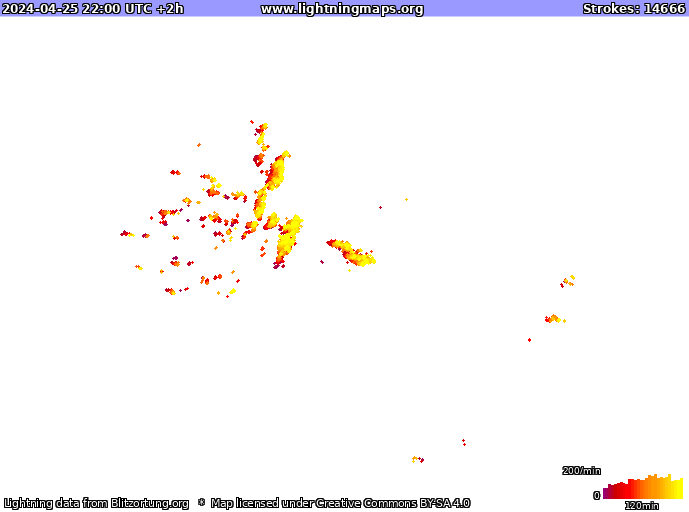 Carte de la foudre USA 26/04/2024 (Animation)