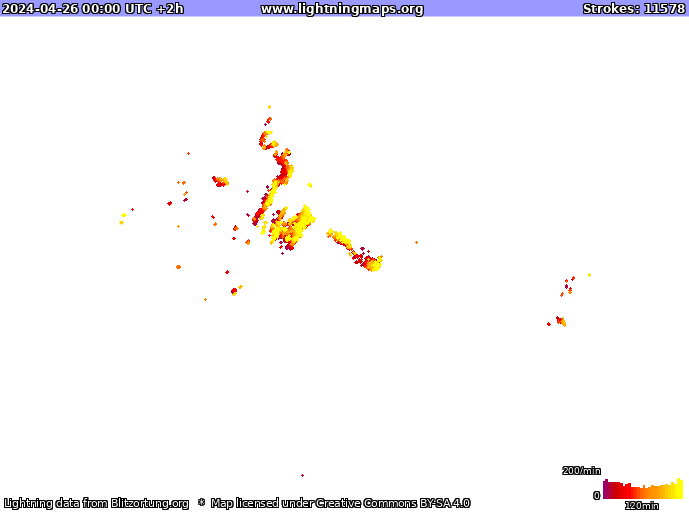 Lightning map USA 2024-04-26 (Animation)