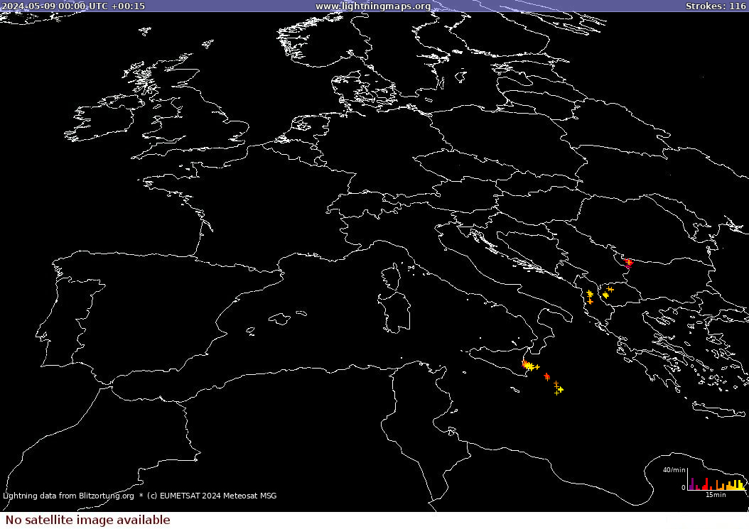 Lightning map Sat: Europe Clouds + Rain 2024-05-09