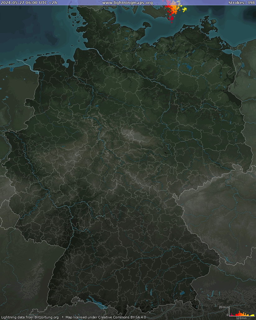 Zibens karte Vācija 2024.05.27 (Animācija)