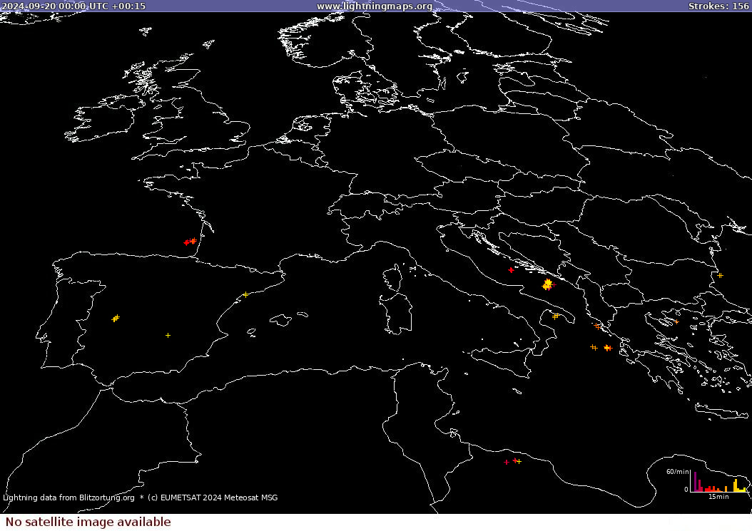 Bliksem kaart Sat: Europe Clouds + Rain 20.09.2024