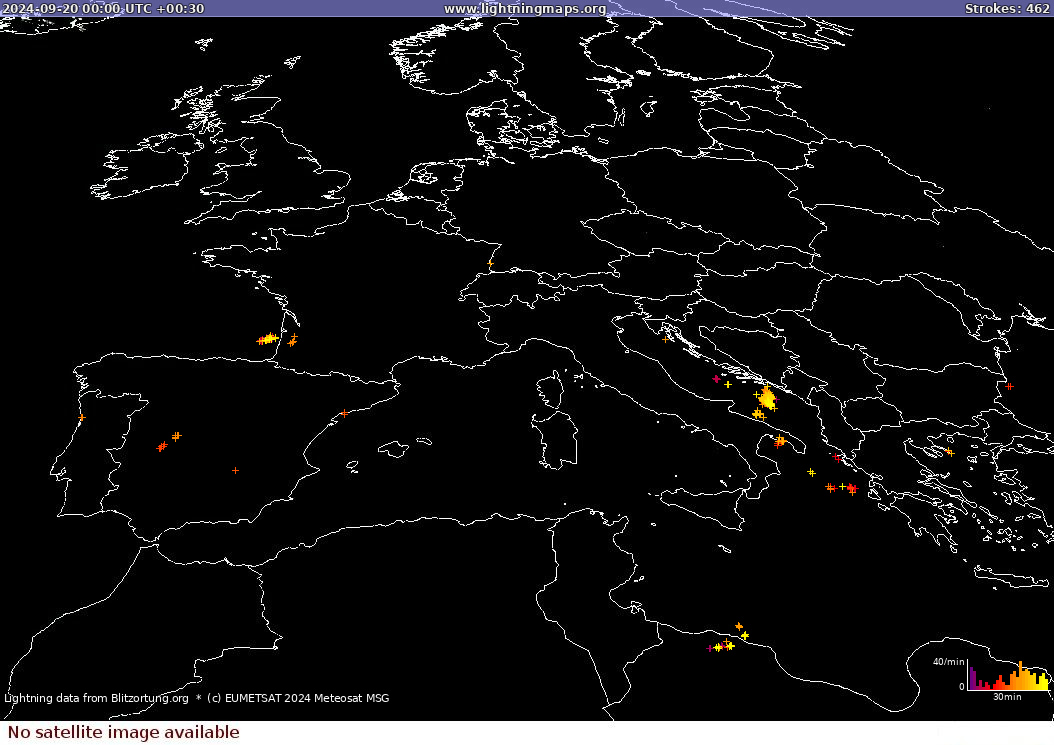 Mapa blesků Sat: Europe Clouds + Rain 20.09.2024 (Animace)