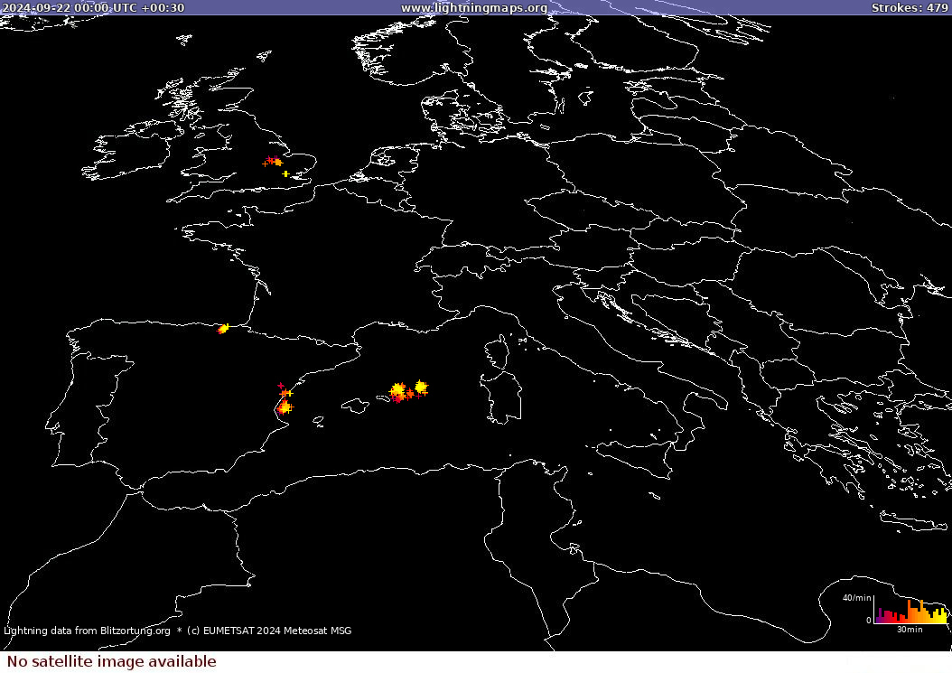 Lynkort Sat: Europe Clouds + Rain 22-09-2024 (Animation)