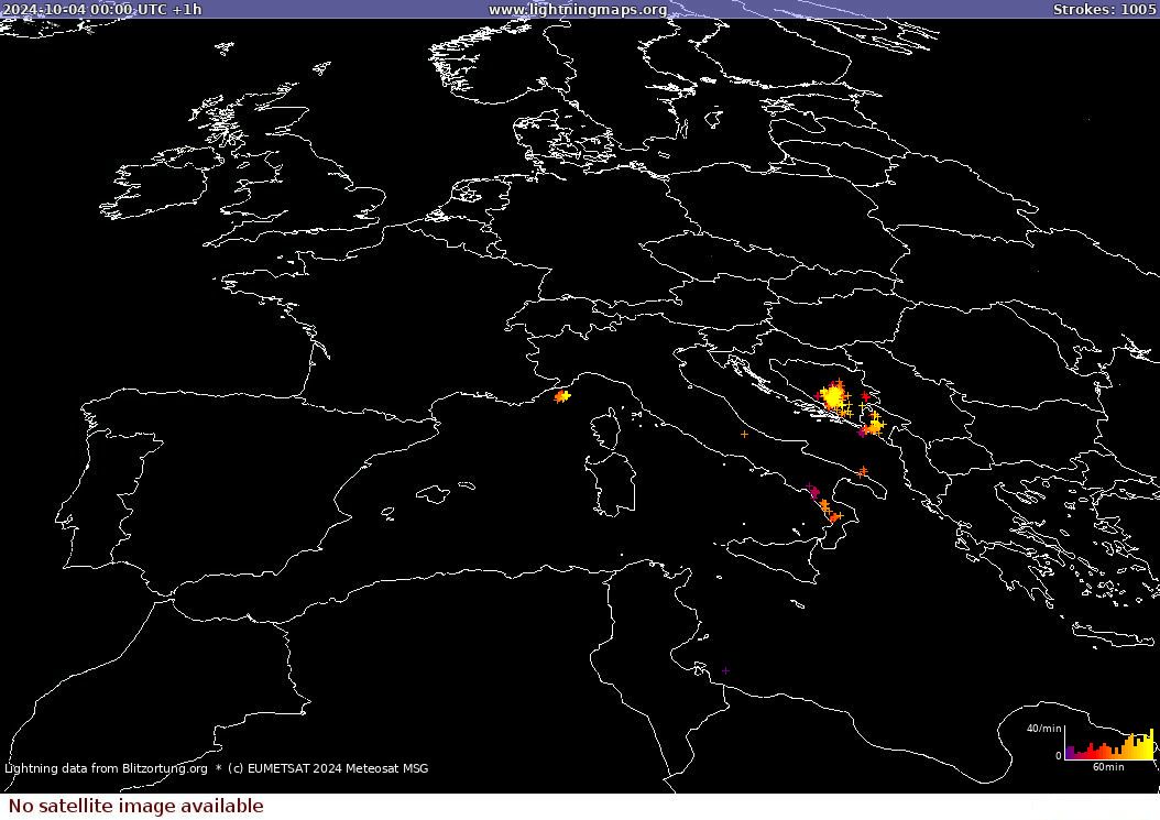 Карта блискавок Sat: Europe Visible 04.10.2024