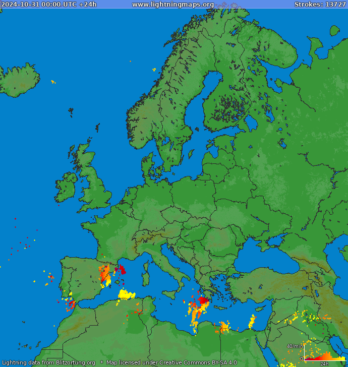 Blitzkarte Europa 31.10.2024