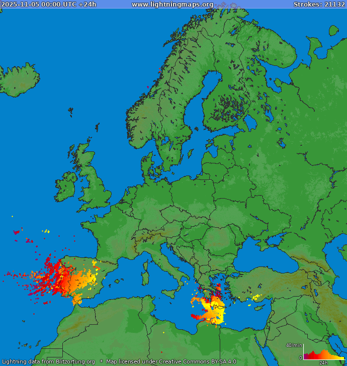 Blitzkarte Europa 05.11.2025
