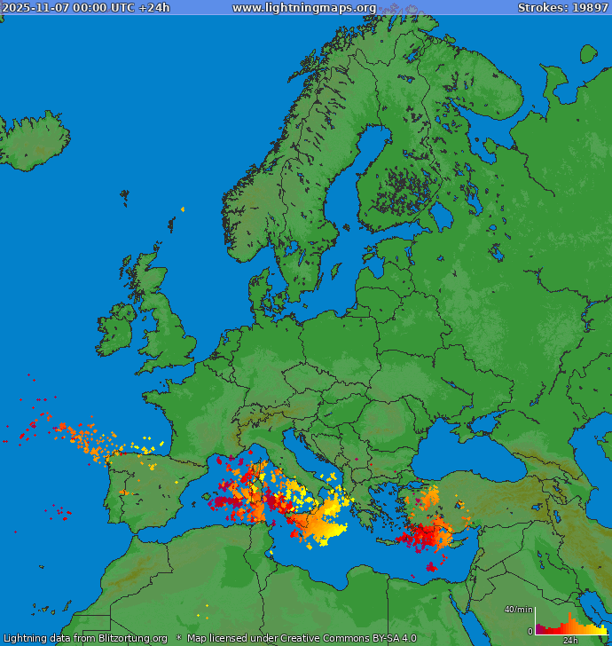 Blixtkarta Europa 2025-11-07