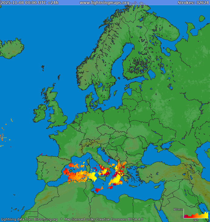 Blitzkarte Europa 08.11.2025