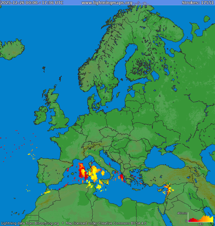 Blitzkarte Europa 26.12.2025