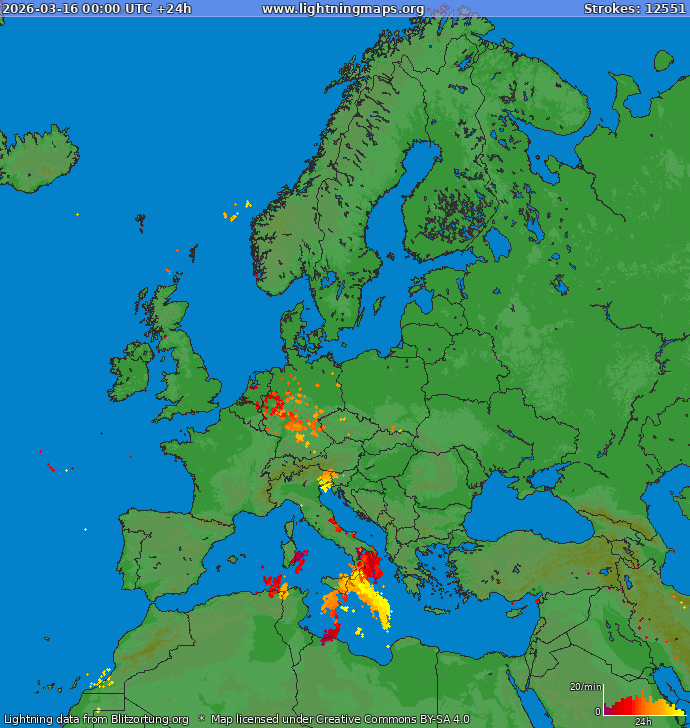 Salamakartta Eurooppa 2026-03-16