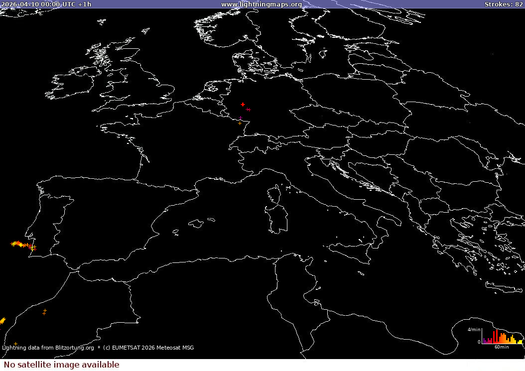 Lightning map Sat: Europe Visible 2026-04-10
