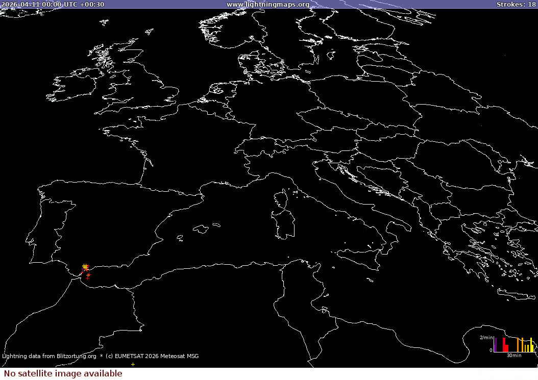 Salamakartta Sat: Europe Clouds + Rain 2026-04-11 (Animaatio)
