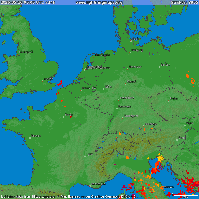 Blitzkarte Westeuropa 16.05.2026