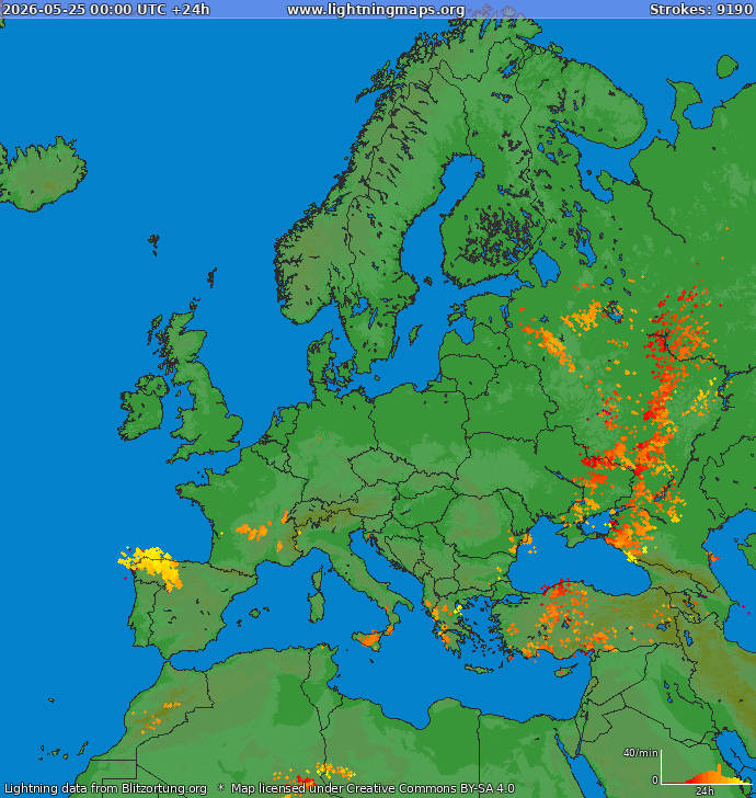 Blitzkarte Europa 25.05.2026