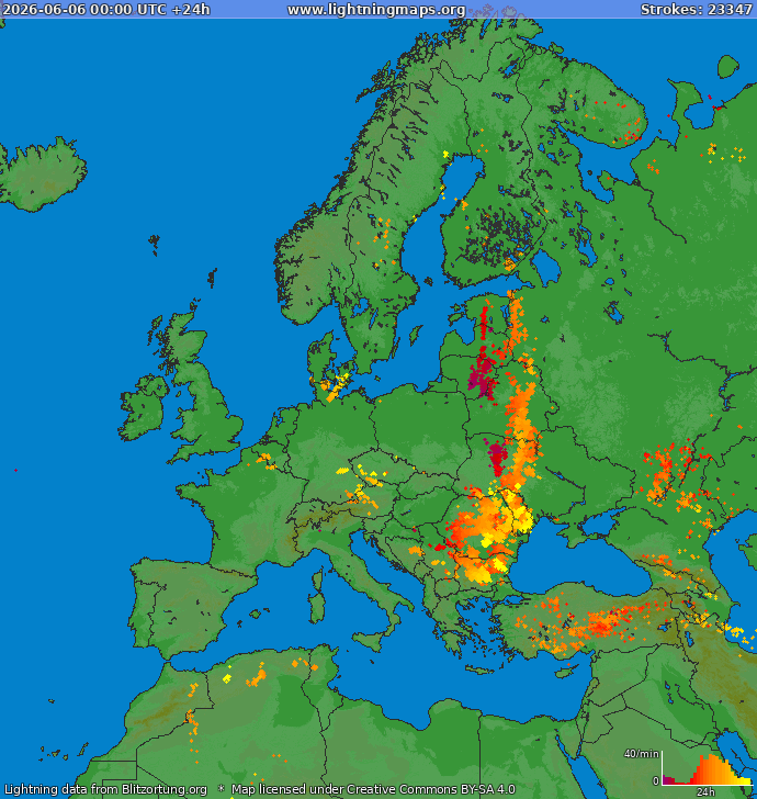 Zibens karte Europa 2026.06.06