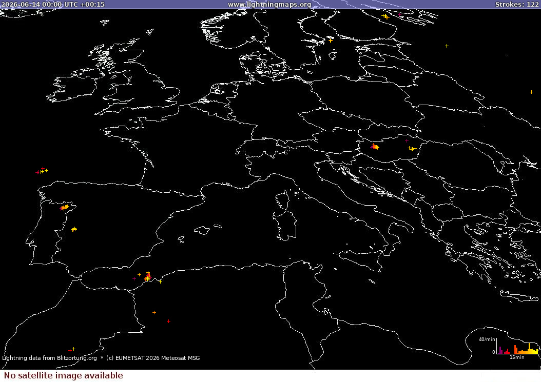 Blitzkarte Sat: Europe Clouds + Rain 14.06.2026