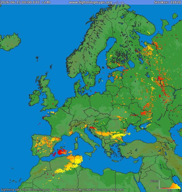 Blitzkarte Europa 15.06.2026