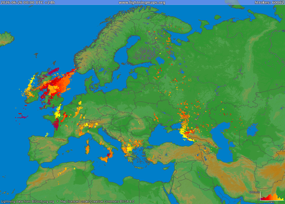 Lightning map Europe (Big) 2026-06-26