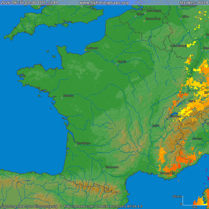 Carte de la foudre France 30/06/2026