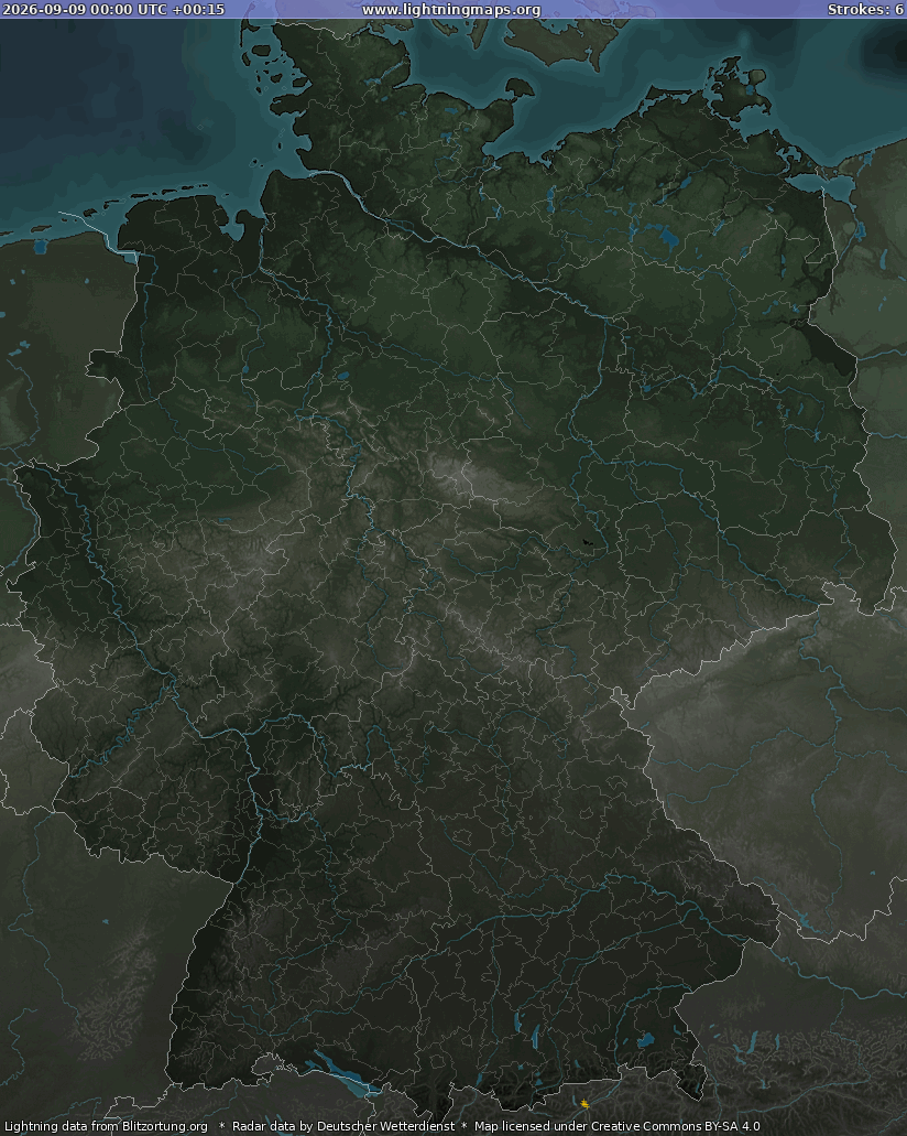 Blixtkarta Germany Radar 2026-09-09 (Animering)