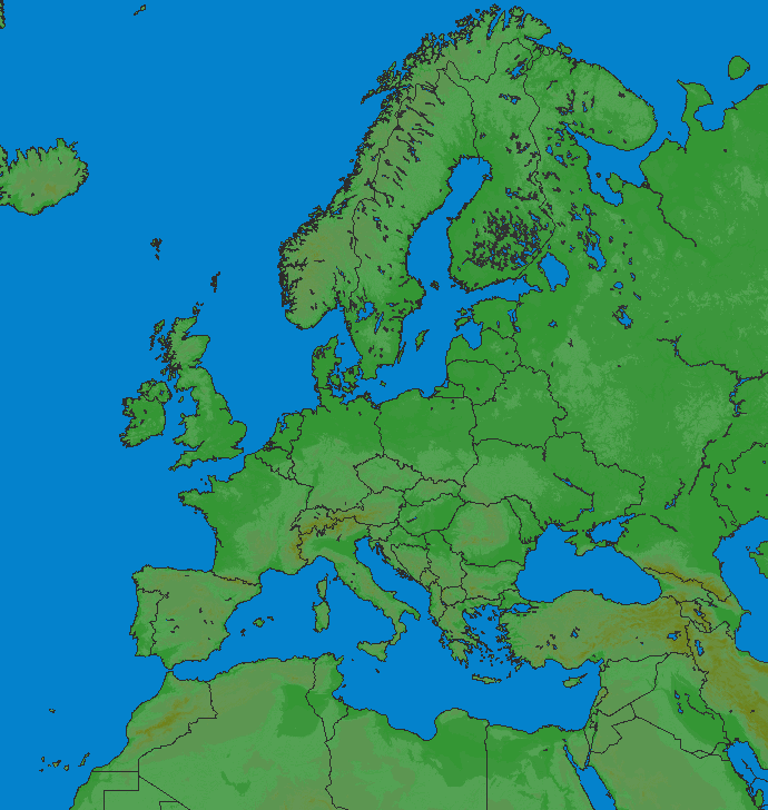 Mapa wyładowań Europa 2024-04-24 (Animacja)