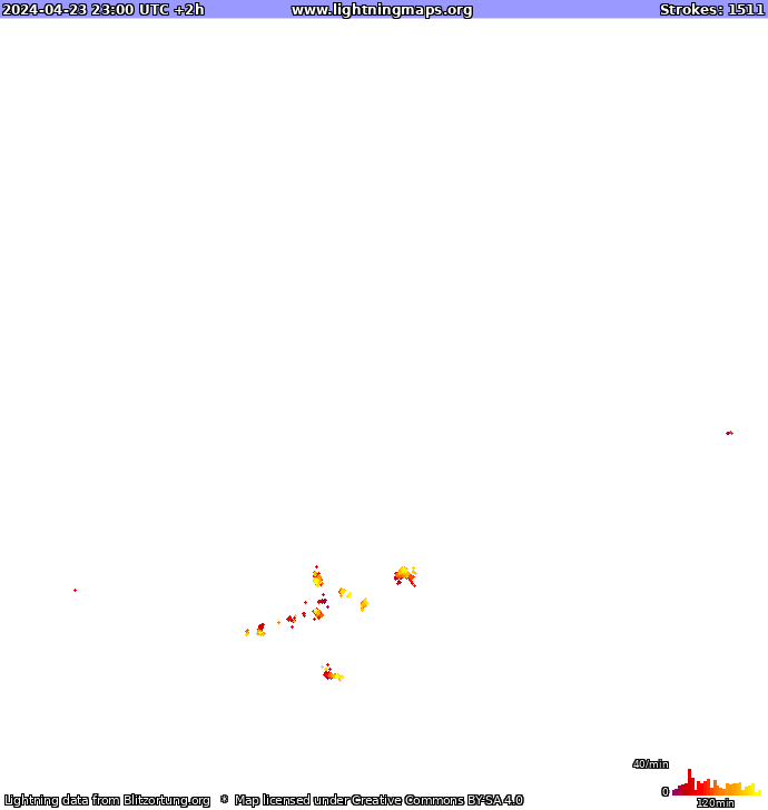 Lightning map Europe 2024-04-24 (Animation)