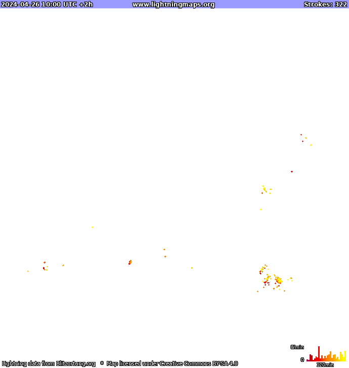 Mappa dei fulmini Europa 26.04.2024 (Animazione)