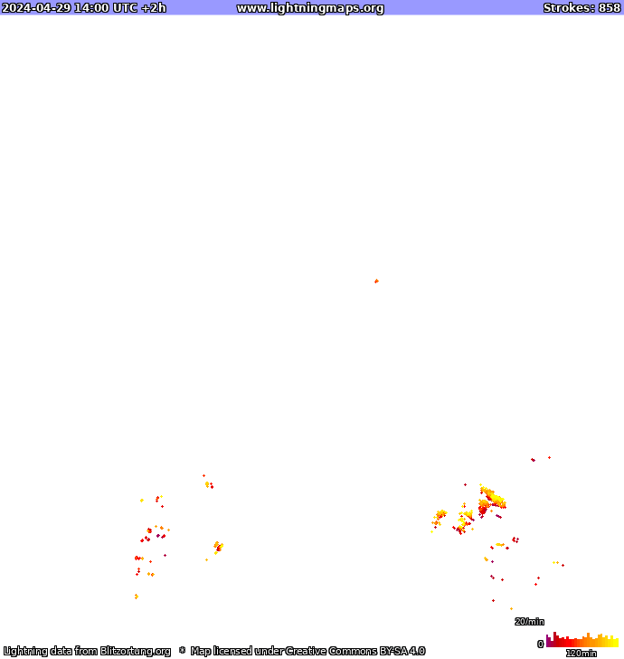 Lightning map Europe 2024-04-29 (Animation)