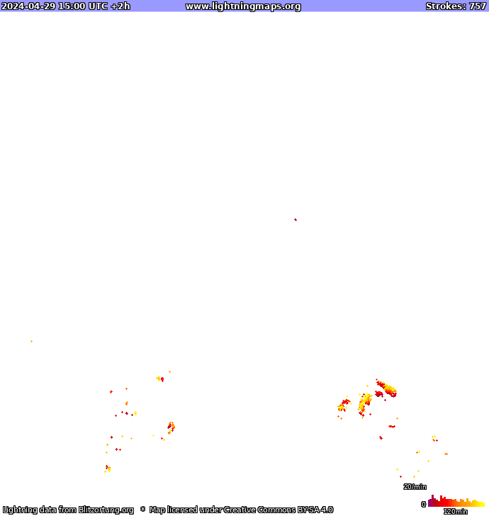 Mappa dei fulmini Europa 29.04.2024 (Animazione)
