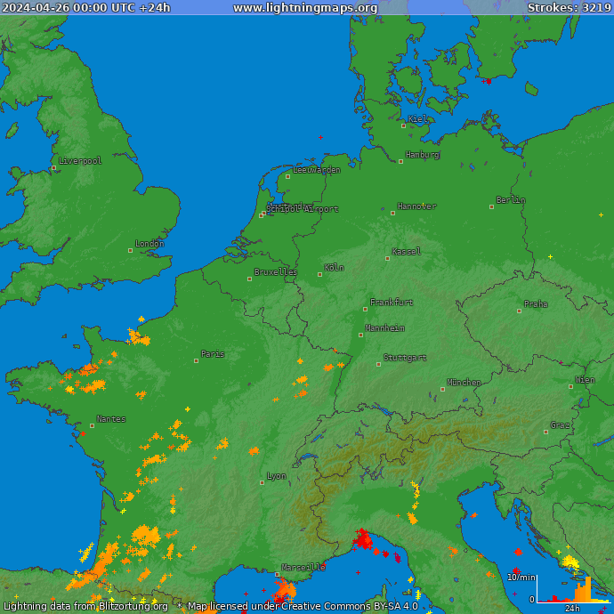 Blitzkarte Westeuropa 26.04.2024