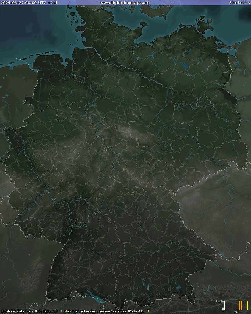 Zibens karte Vācija 2024.03.27