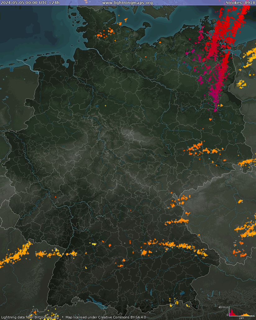 Lightning map Germany 2024-05-05