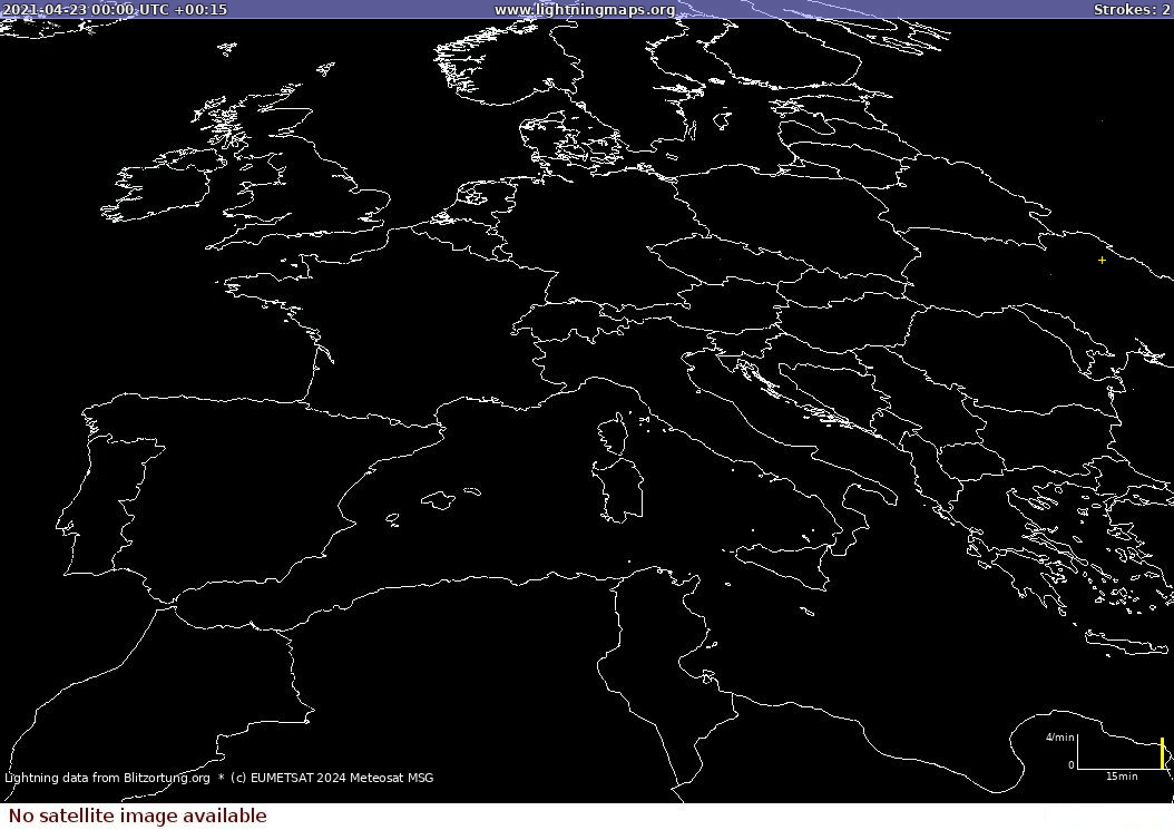 Lightning map Sat: Europe Clouds + Rain 2021-04-23